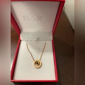 Chow Tai Fook Rose Gold Stainless Steel Necklace 16” to 18”